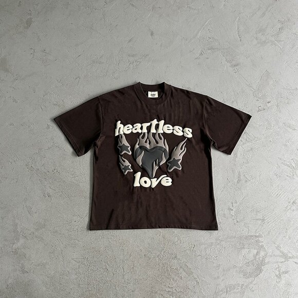 Broken Planet Heartess Love T Shirt Mocha Brown